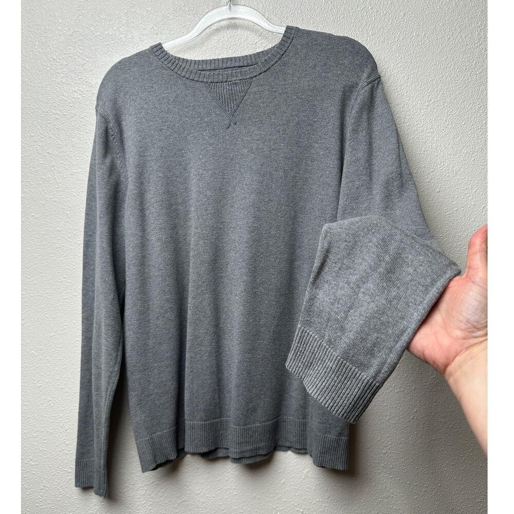 1901 Gray Cotton Cashmere Crewneck Sweater Men's L